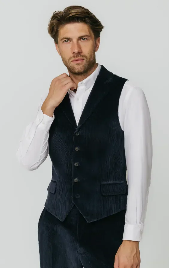 Navy Corduroy 3 Piece Suit thumbnail 9
