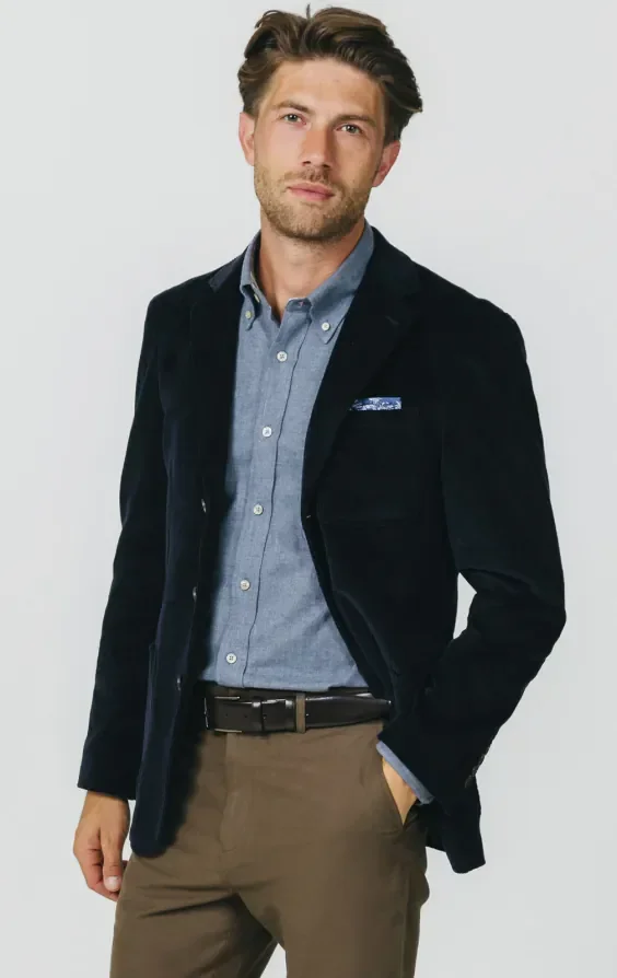 Navy Corduroy Jacket with Patch Pockets thumbnail 2