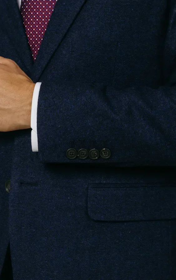 Navy Donegal Tweed Jacket thumbnail 4
