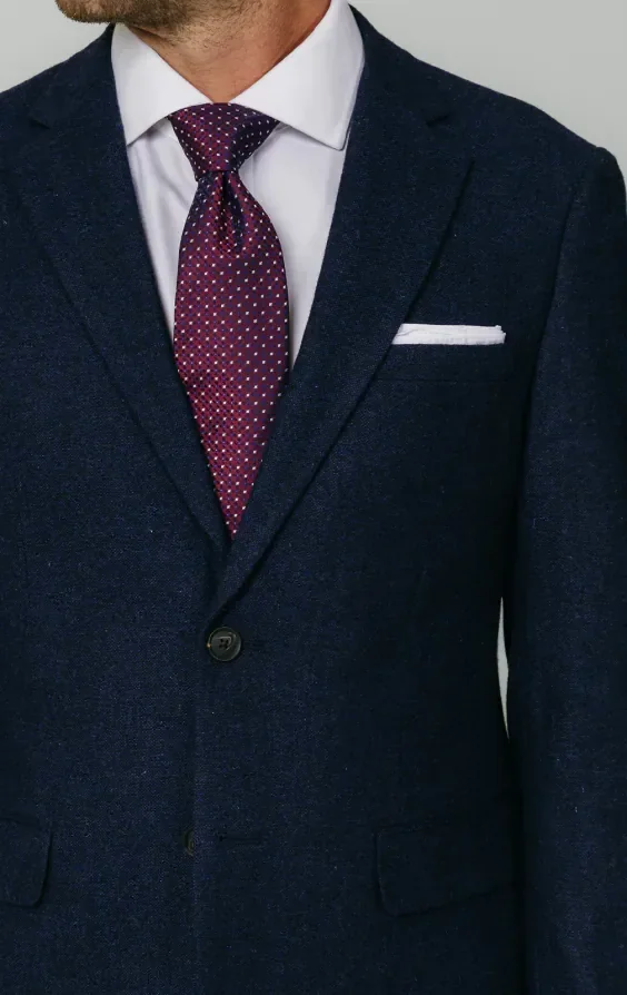 Navy Donegal Tweed Jacket thumbnail 5