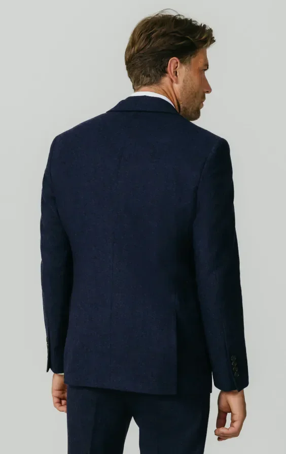 Navy Donegal Tweed Jacket thumbnail 7