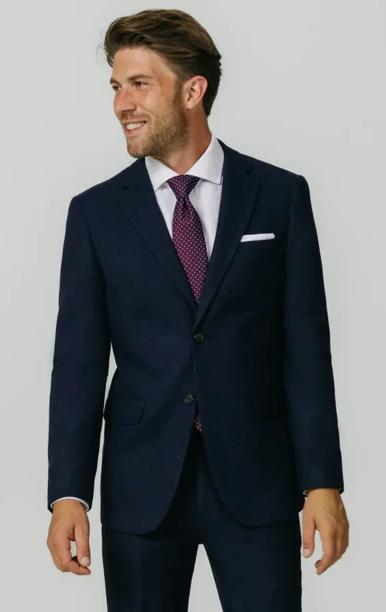 Navy Donegal Tweed Suit thumbnail 2