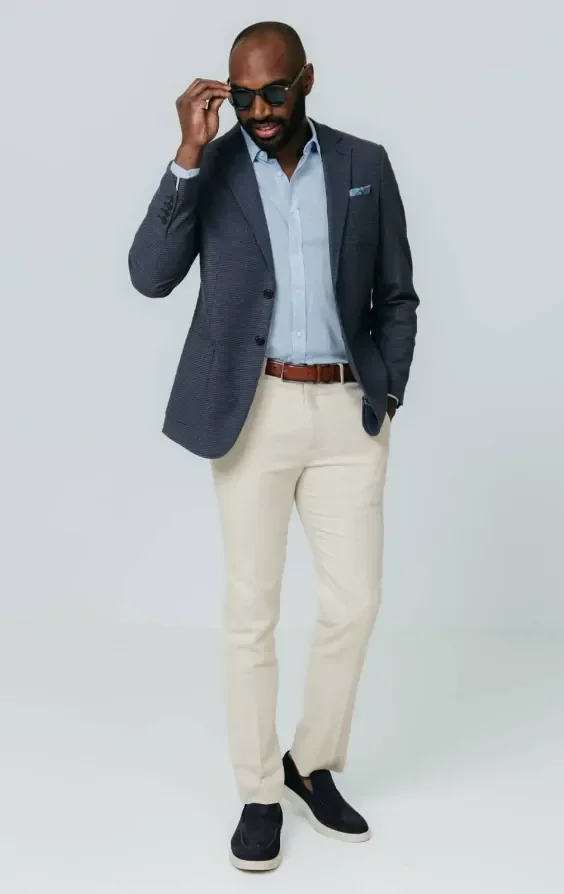 Navy Puppytooth Check Jacket thumbnail 3