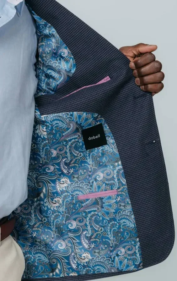 Navy Puppytooth Check Jacket thumbnail 5
