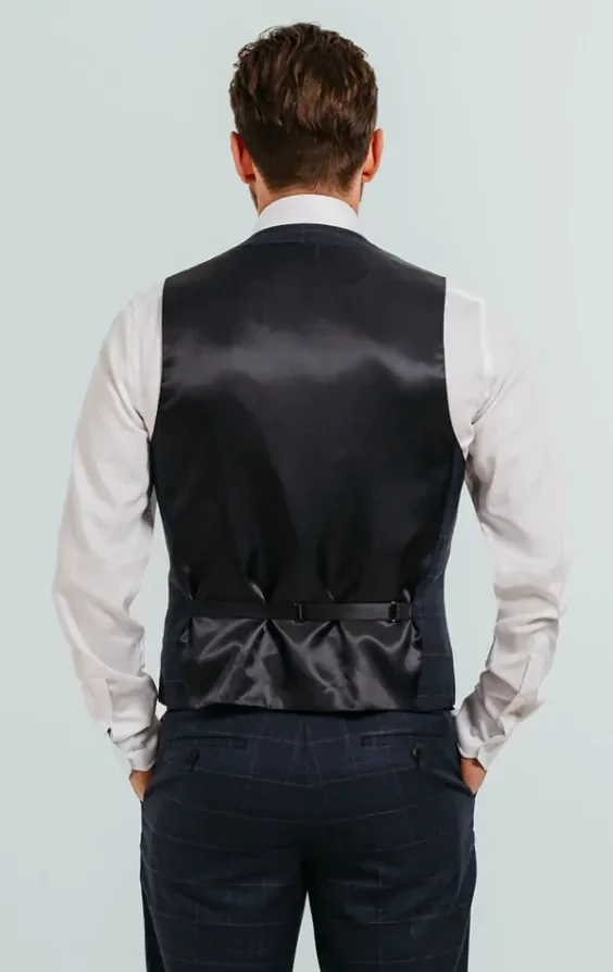 Navy with Pink Check Waistcoat thumbnail 4