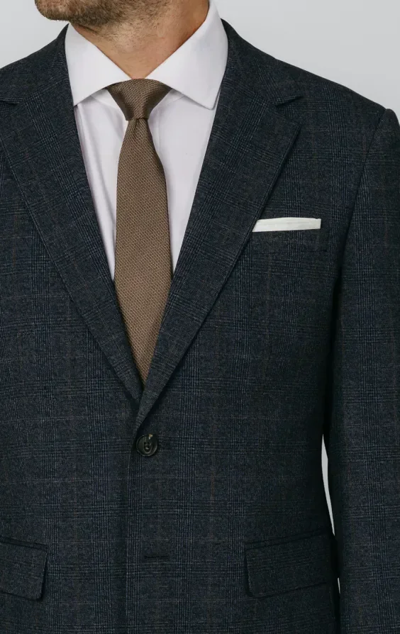 Navy with Rust Check Suit Jacket thumbnail 5