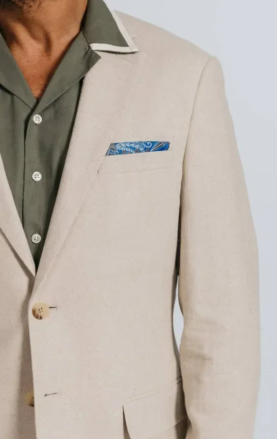 Oatmeal Linen Herringbone Suit thumbnail 6