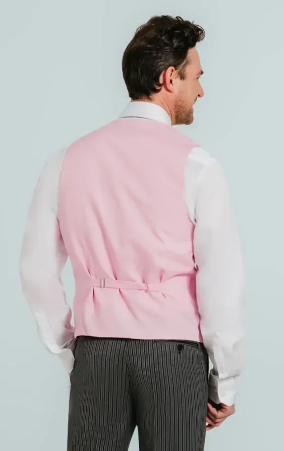 Pastel Pink Double Breasted Shawl Lapel Morning Suit Waistcoat thumbnail 5