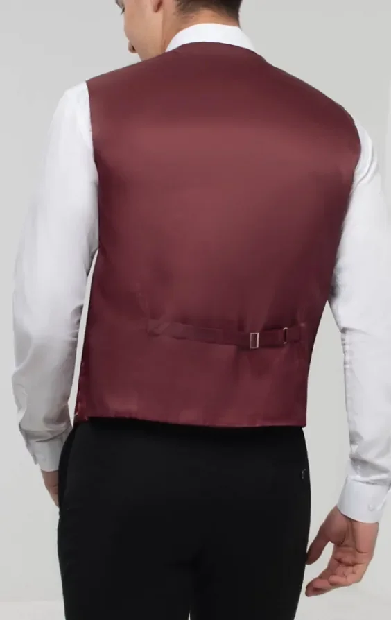 Red Floral Brocade Waistcoat thumbnail 4