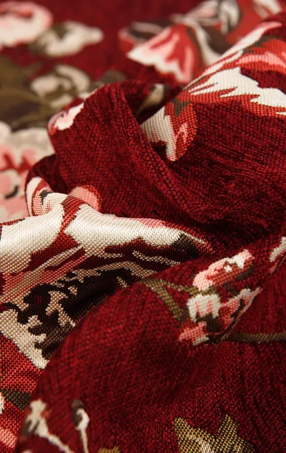 Red Floral Brocade Waistcoat thumbnail 5