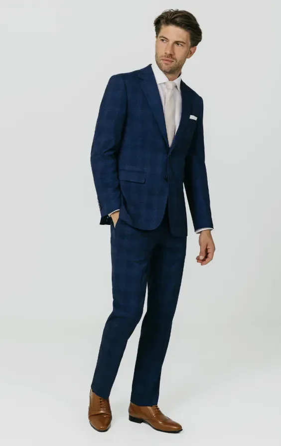 Royal Blue Shadow Check Suit thumbnail 3