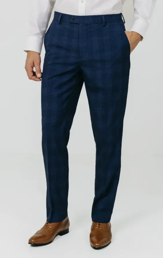 Royal Blue Shadow Check Suit thumbnail 8