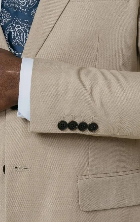 Stone Sharkskin Slim Fit Suit Jacket thumbnail 4
