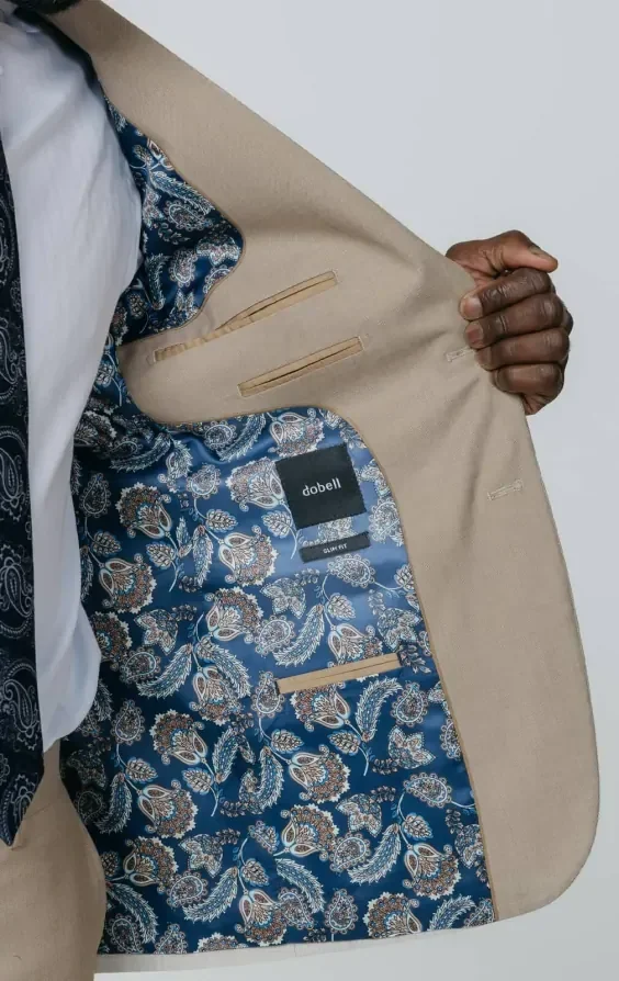 Stone Sharkskin Slim Fit Suit Jacket thumbnail 6