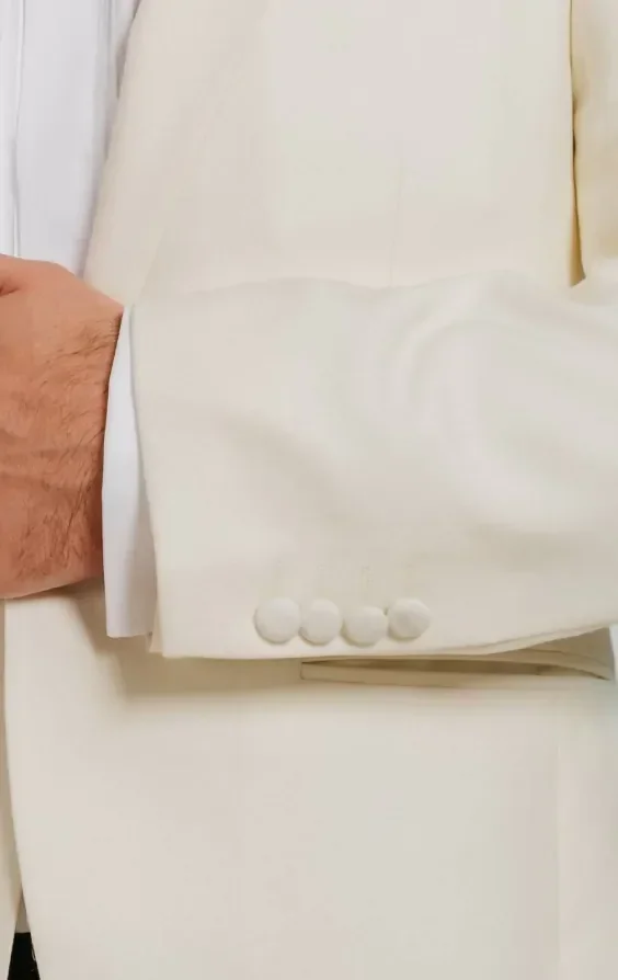 White Peak Lapel Slim Fit Tuxedo Jacket thumbnail 4