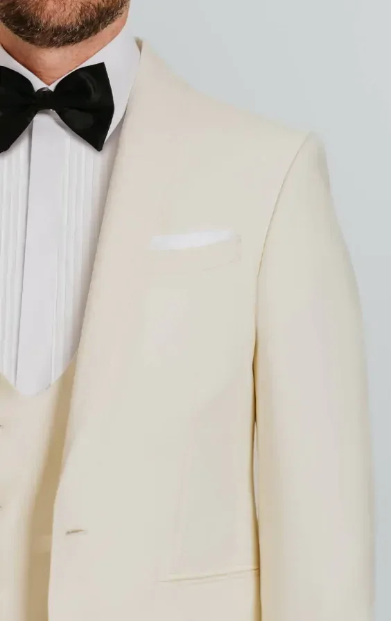 White Shawl Lapel Tuxedo Jacket thumbnail 5