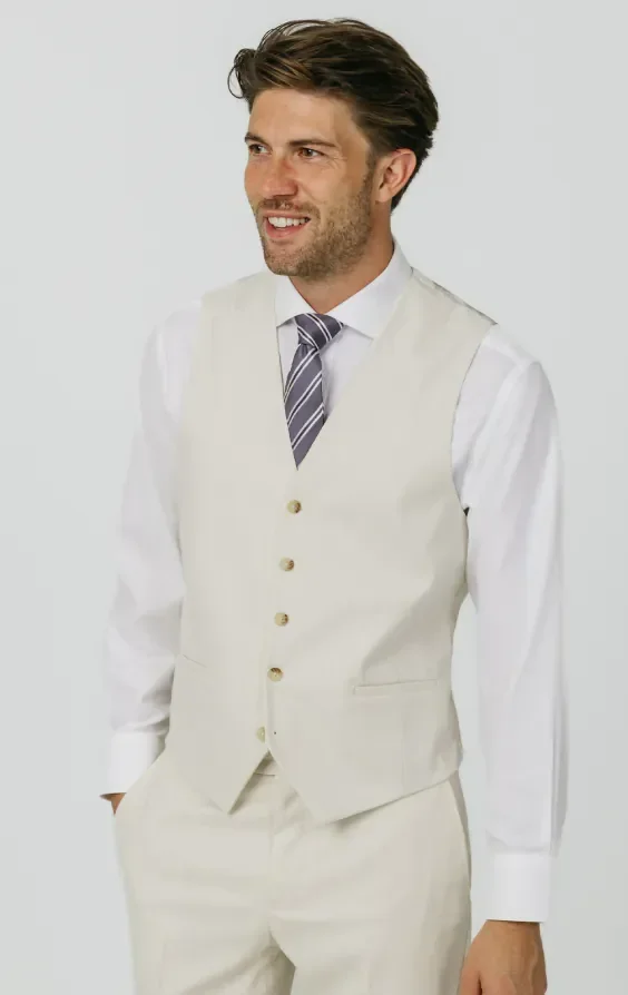 Winter White Twill Double Breasted 3 Piece Suit with Peak Lapel thumbnail 8