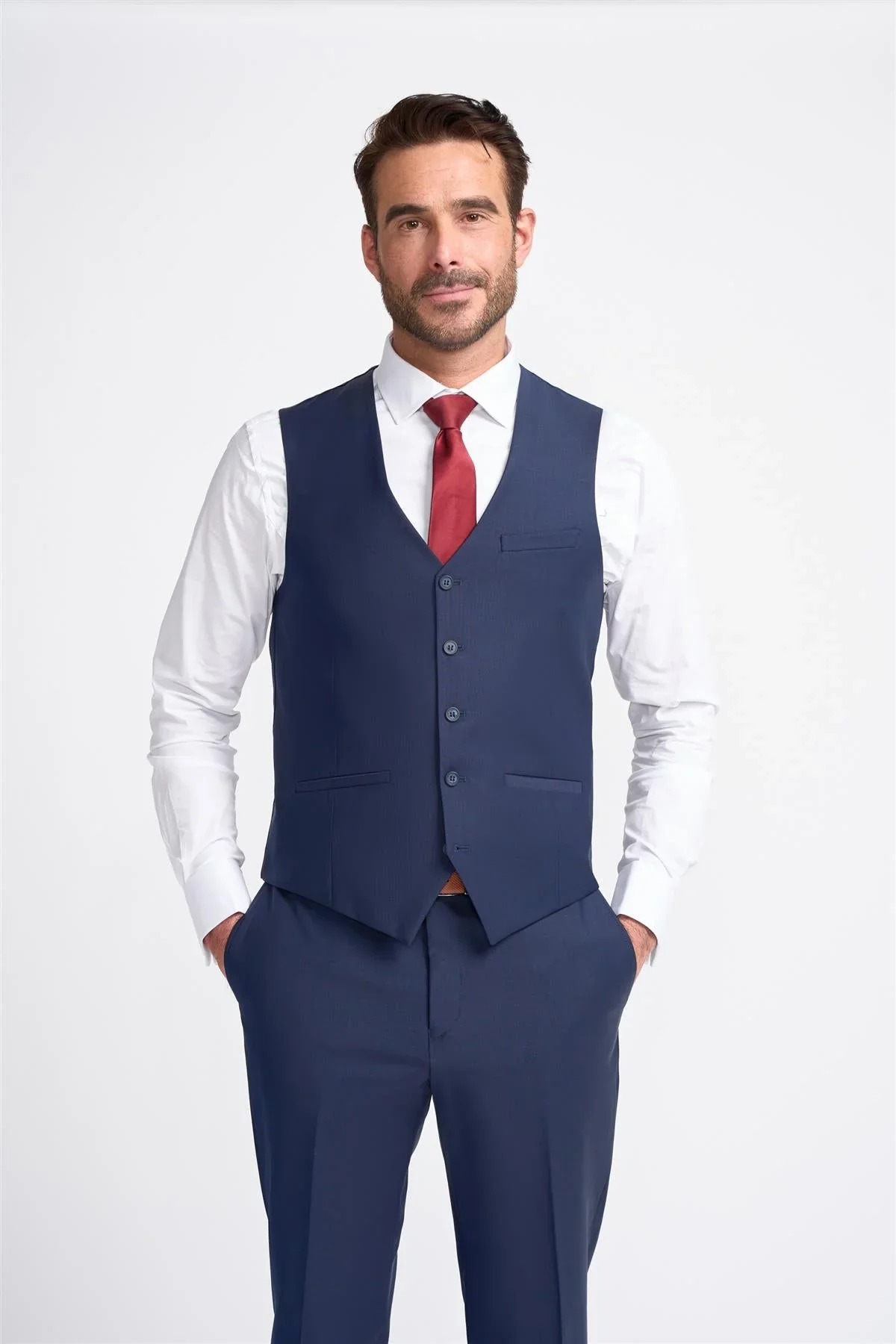Bond Navy Waistcoat thumbnail 2