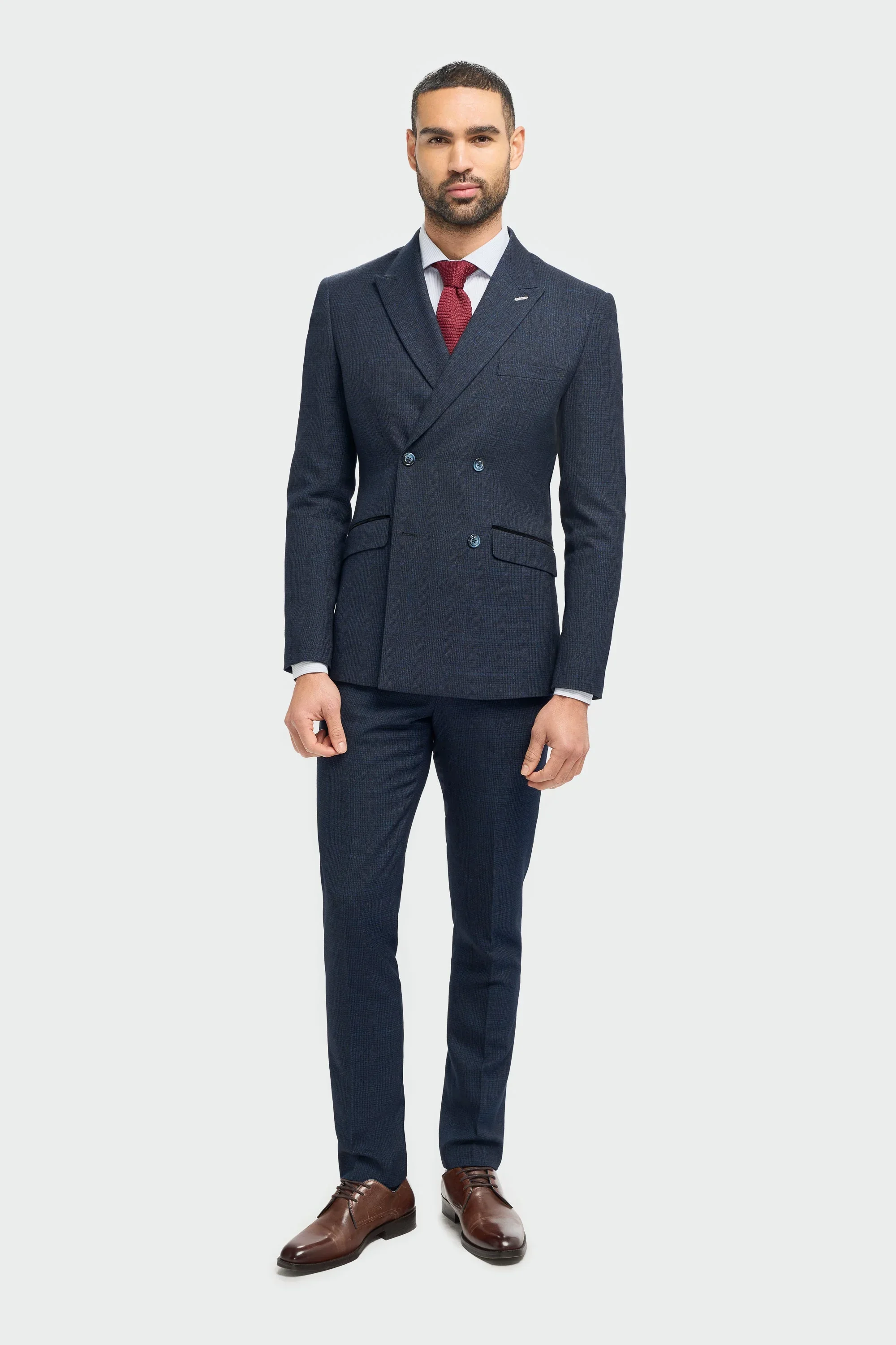 Caridi Navy Double Breasted Two Piece Suit thumbnail 2