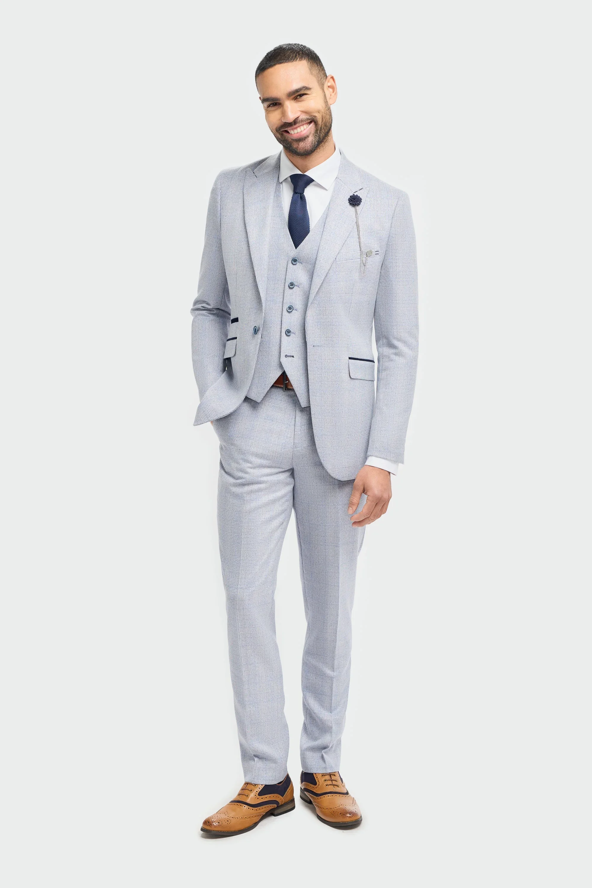 Caridi Sky Regular Check Three Piece Suit thumbnail 2