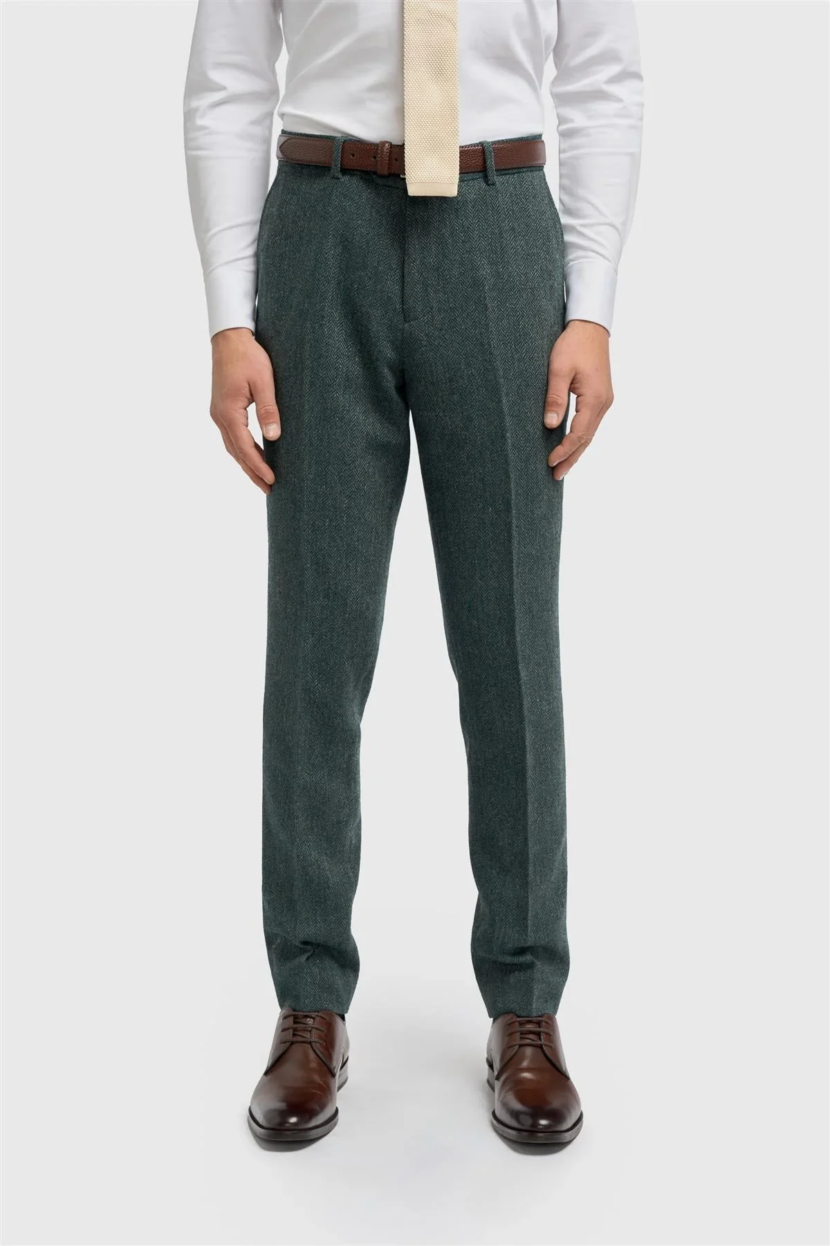 Thomas Lush Olive Tweed Trouser thumbnail 2