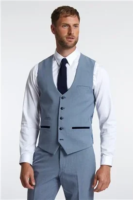 Marc Darcy Slim Fit Bromley Sky Blue Check Suit Jacket thumbnail 16