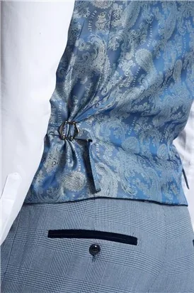 Marc Darcy Slim Fit Bromley Sky Blue Check Suit Jacket thumbnail 19