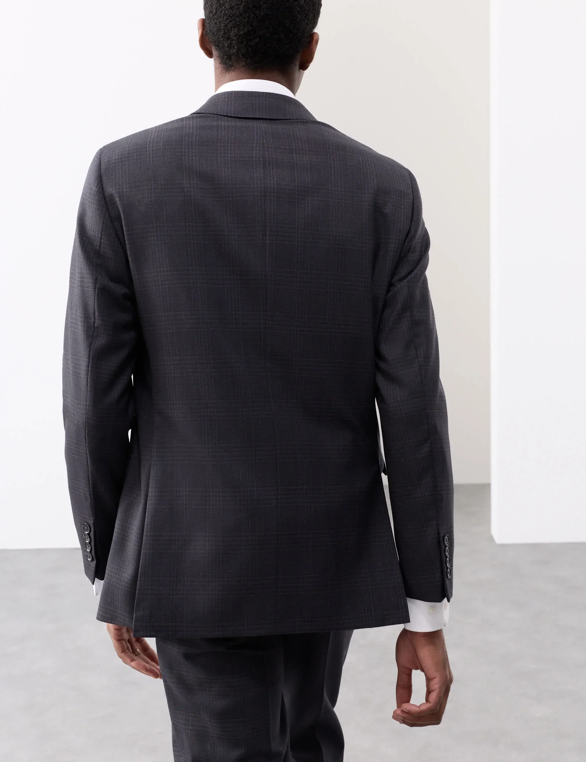 Pure Wool Double Breasted Check Jacket thumbnail 5