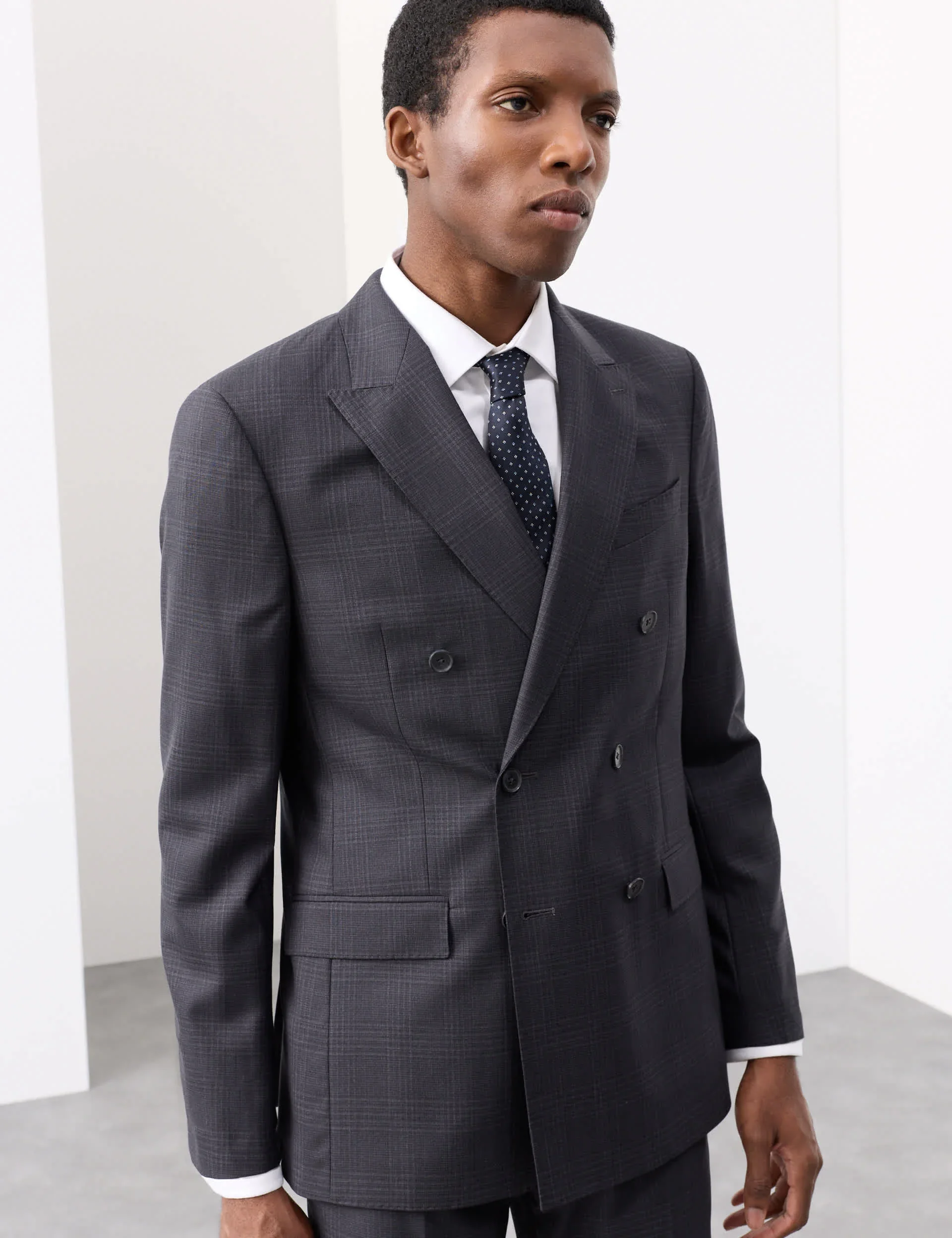 Pure Wool Double Breasted Check Jacket thumbnail 8
