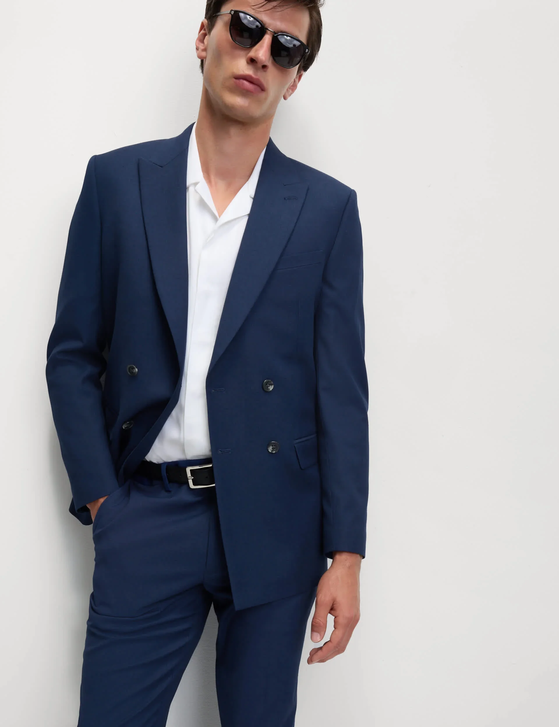 Slim Fit Double Breasted Jacket with Stretch thumbnail 10