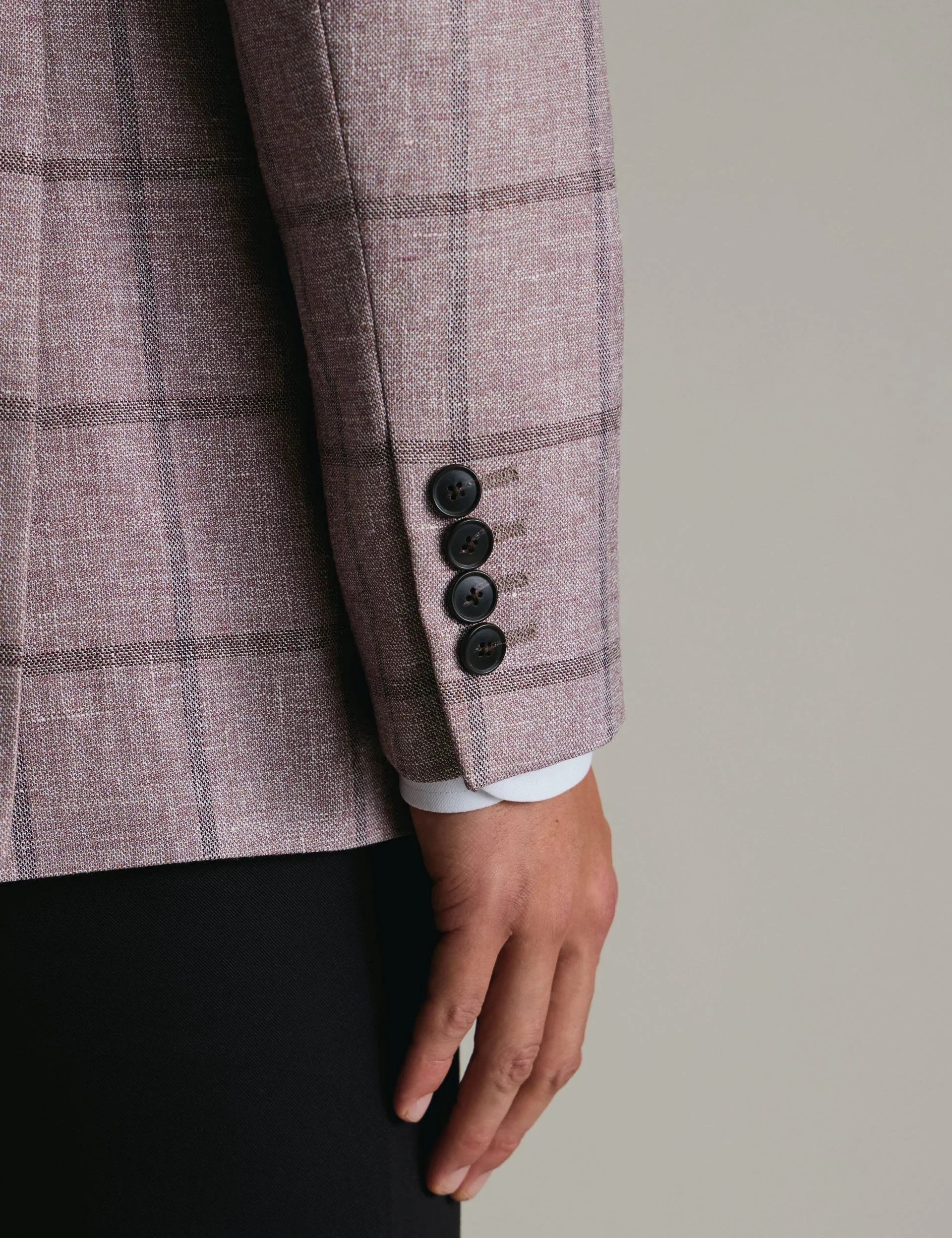 Slim Fit Wool Blend Check Suit Jacket thumbnail 3