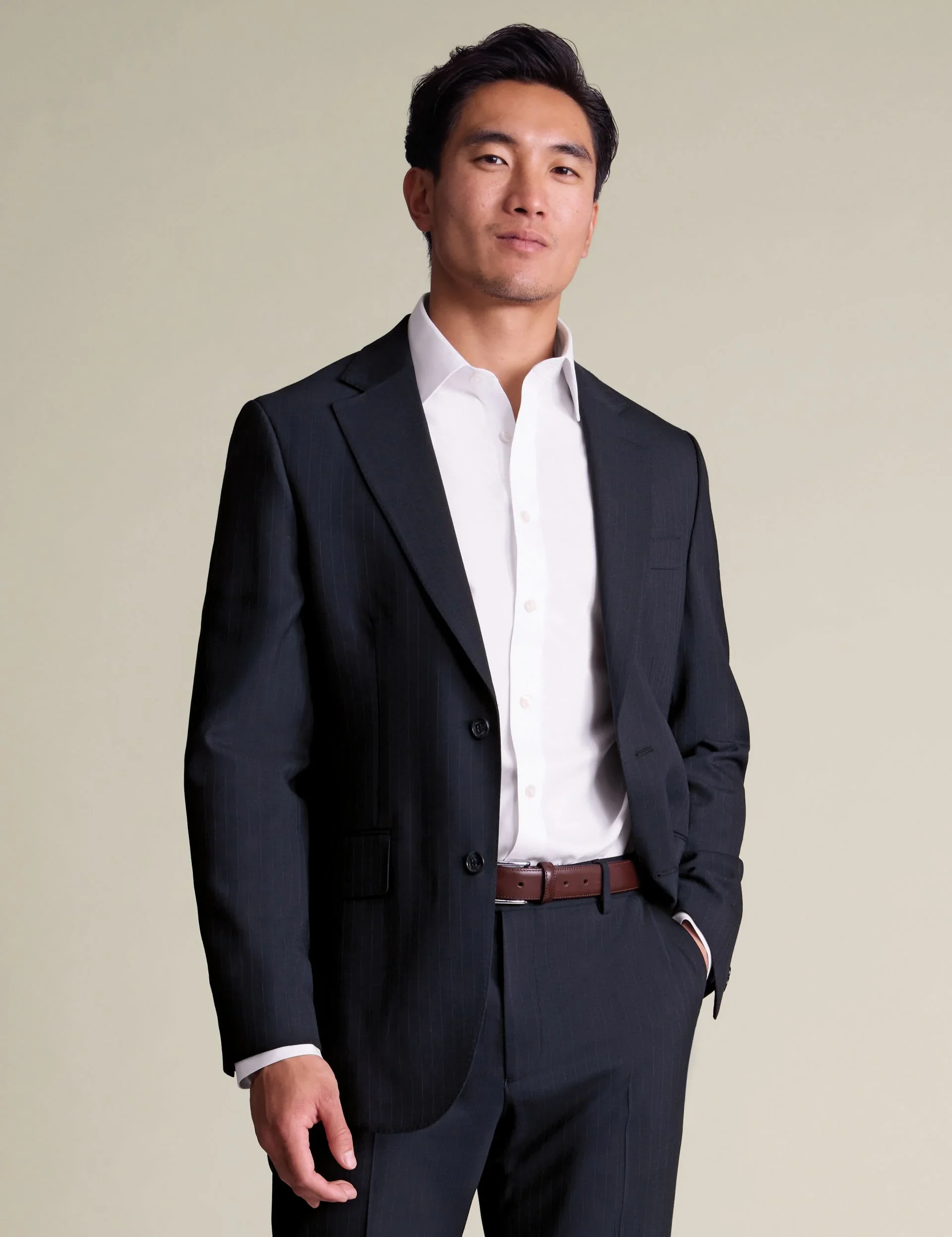 Slim Fit Wool Rich Pinstripe Suit Jacket thumbnail 2