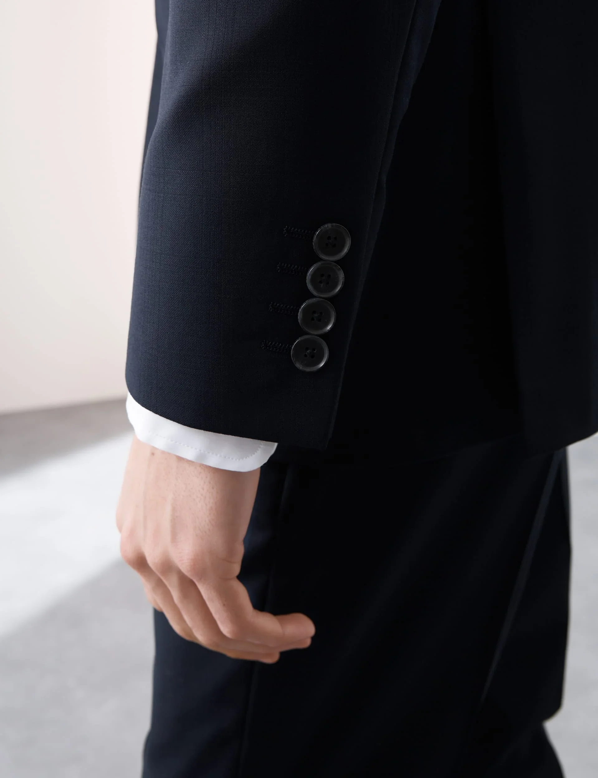 Tailored Fit Pure Wool Check Suit Jacket thumbnail 8
